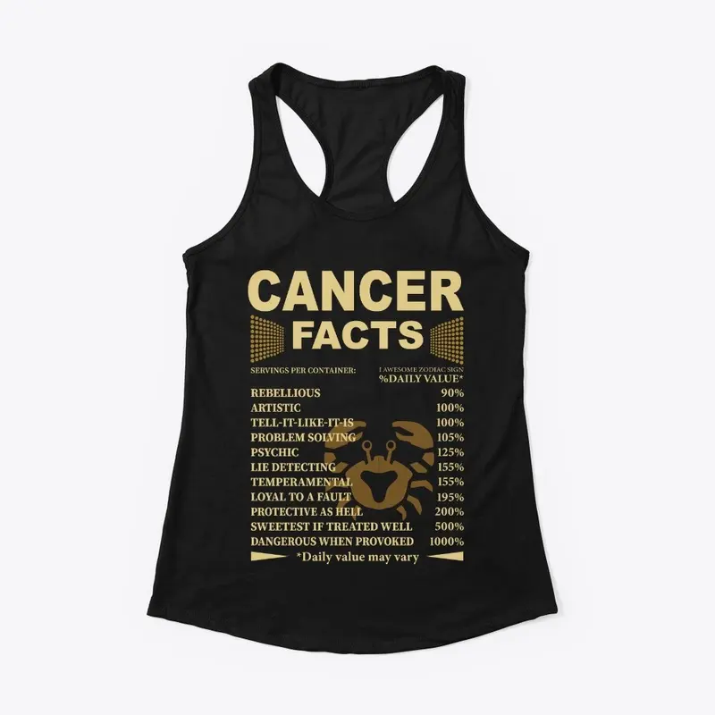 Cancer Facts Zodiac Sign Shirt Design