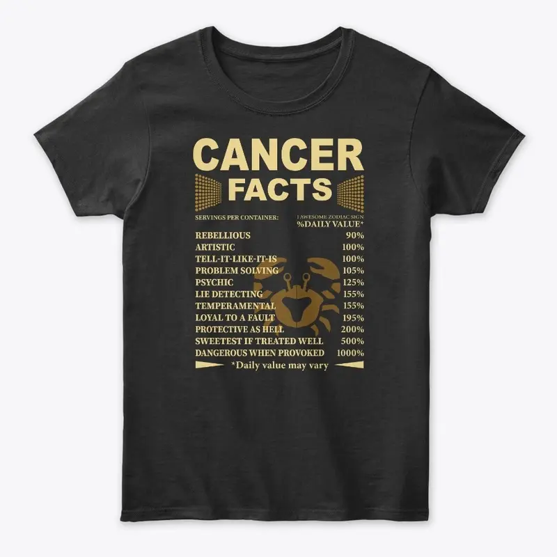 Cancer Facts Zodiac Sign Shirt Design