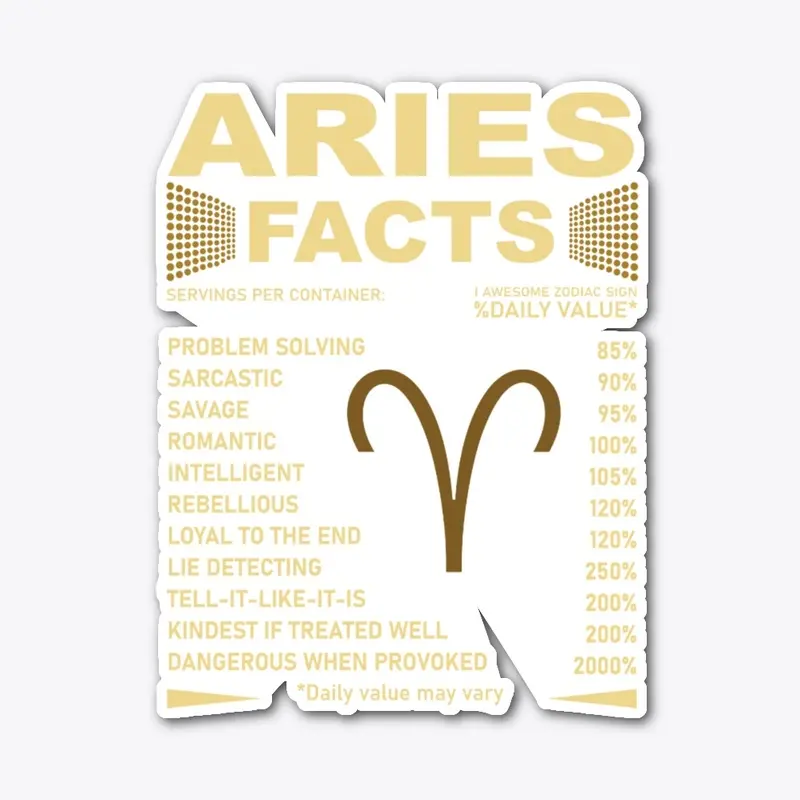 Aries Facts Zodiac Sign Birthday Gift