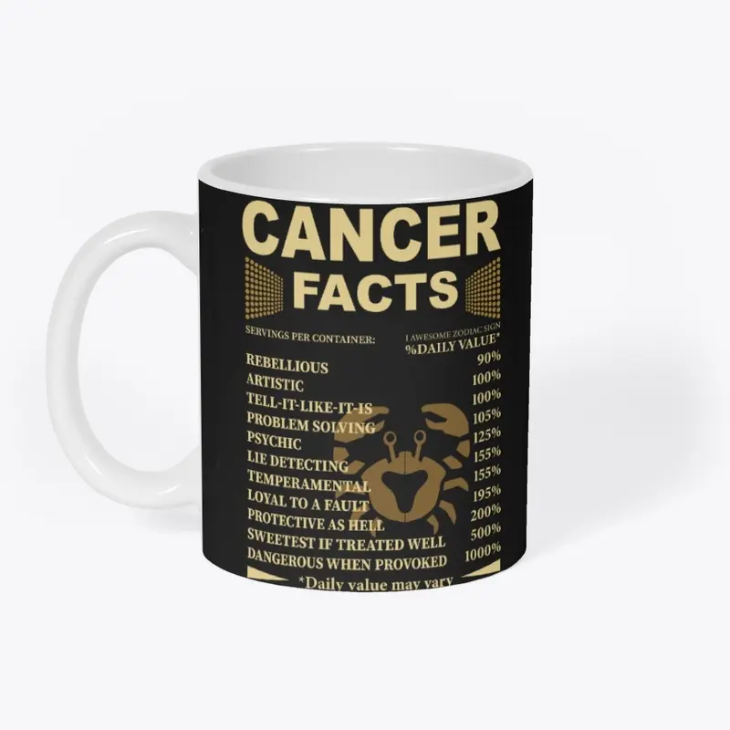 Cancer Facts Zodiac Sign Shirt Design