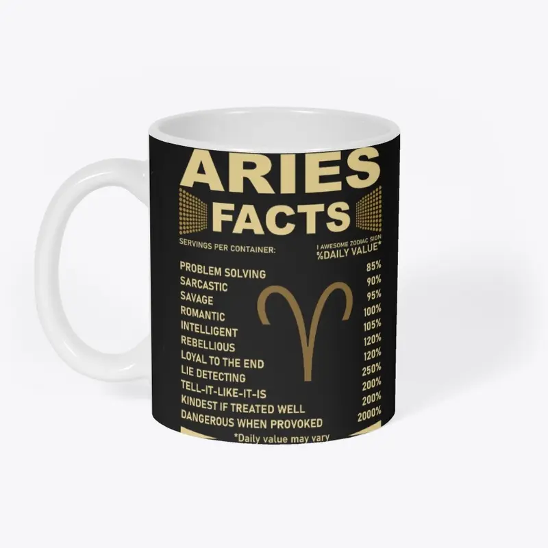 Aries Facts Zodiac Sign Birthday Gift