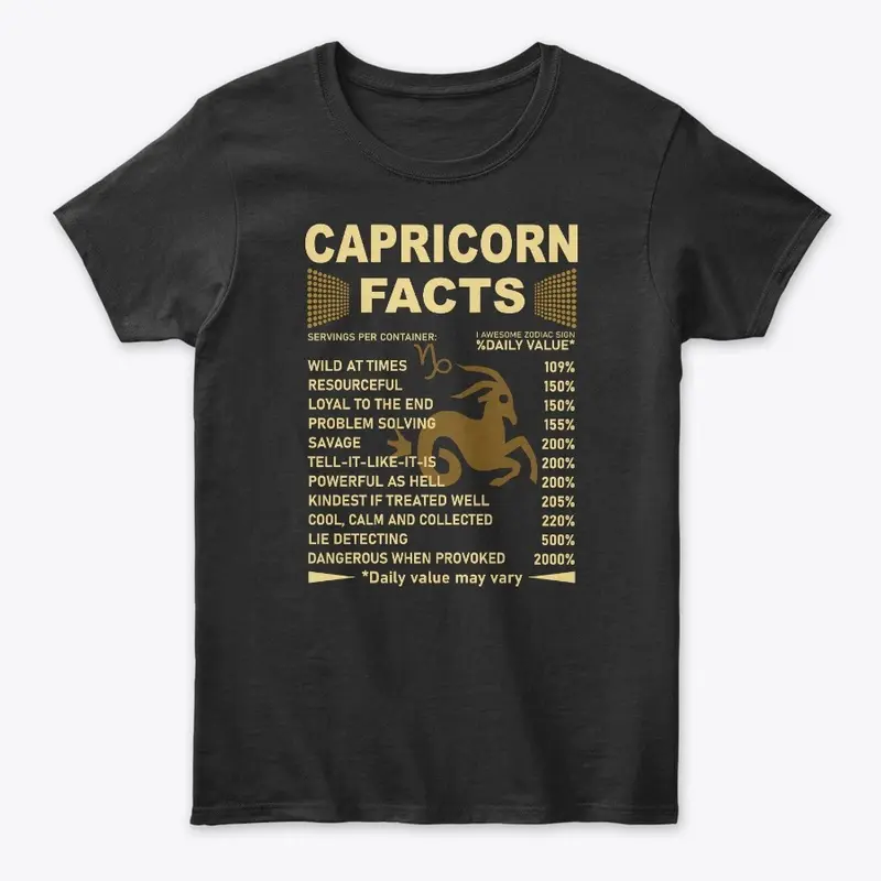 Capricorn Facts Zodiac Sign Shirt