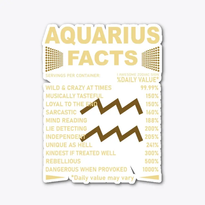 Aquarius Facts Zodiac Sign Birthday Gift