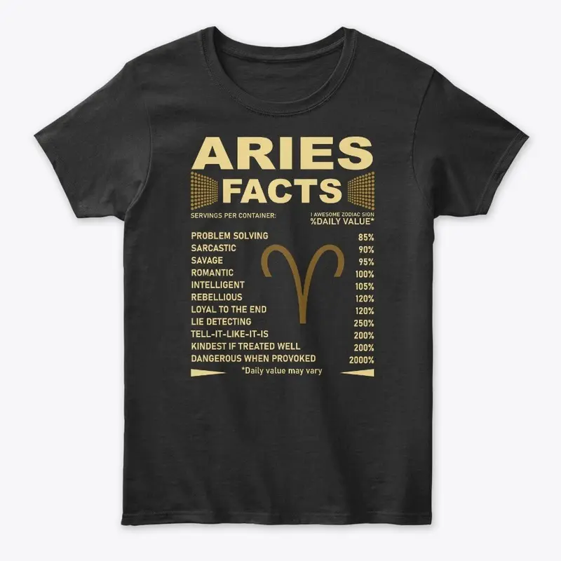 Aries Facts Zodiac Sign Birthday Gift