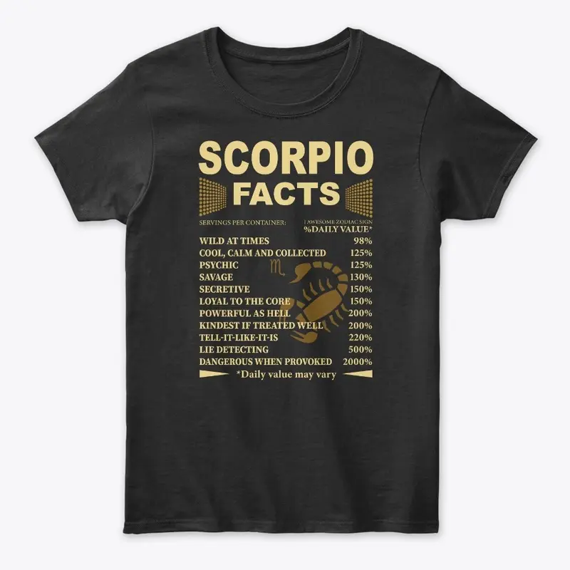 Scorpio Facts Zodiac Sign Shirt